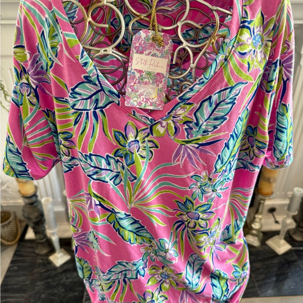 Stella Parker Hawaiian Pink Floral Women's Top